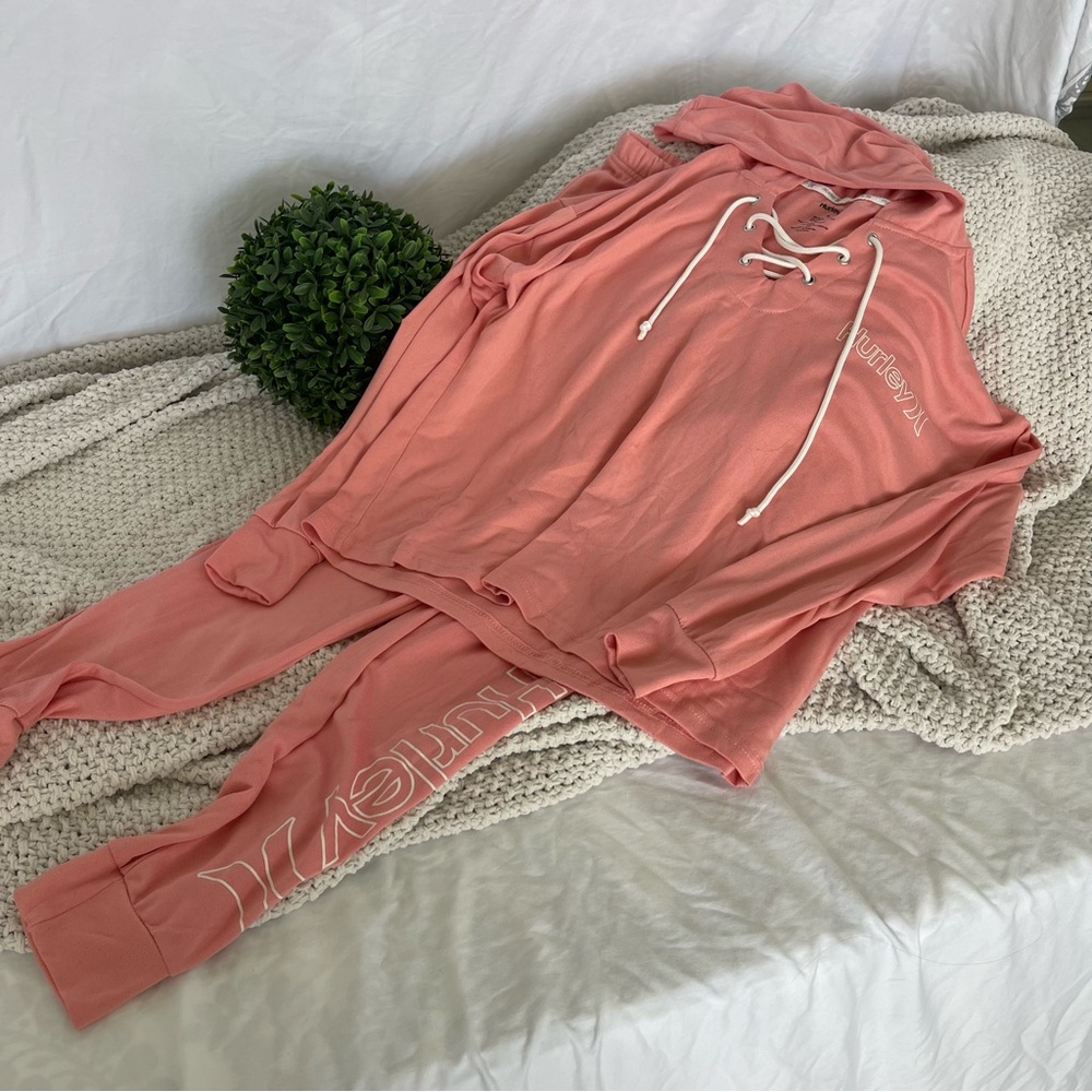 Hurley Pink Pajama Set Soft Intimates Sleepwear